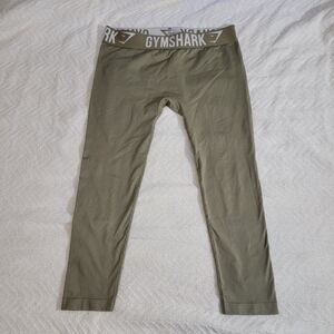 GYMSHARK "Fit" Leggings Capri Length in Olive‎ Green - Size Medium M